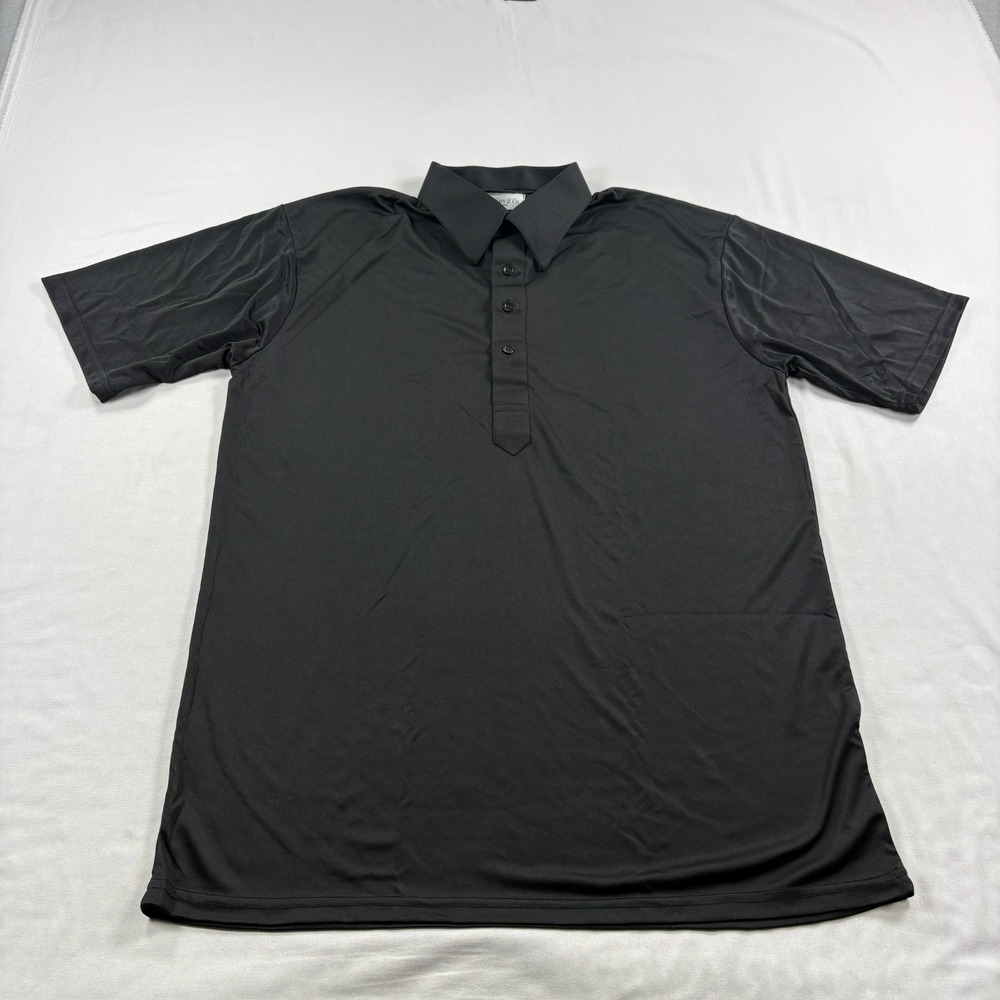 Collars & Co Shirt Mens Large Black Button Up Performance Stretch Dress Collar